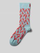 Happy Socks Socken mit Label-Print in Hellblau, Größe 36-40