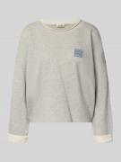American Vintage Oversized Sweatshirt mit Label-Print in Hellgrau Mela...