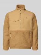 Polo Ralph Lauren Regular Fit Troyer in Teddyfell-Optik in Camel, Größ...