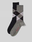 Burlington Socken mit Label-Applikation Modell 'Everyday Argyle' im 2e...