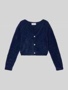 DANAMADE Regular Fit Cardigan mit Ziersteinbesatz in Marine, Größe 140