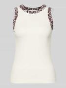 Marc Cain Tanktop mit gerippten Abschlüssen in Offwhite, Größe 34