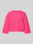 More & More Oversized Strickpullover aus Viskose-Mix mit Stehkragen in...