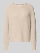 Marc O'Polo Strickpullover mit Strukturmuster in Beige, Größe L