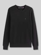 Tommy Hilfiger Regular Fit Strickpullover aus reiner Baumwolle in Blac...