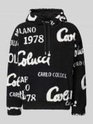 CARLO COLUCCI Oversized Hoodie mit Känguru-Tasche in Black, Größe L