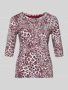 Marc Cain T-Shirt mit Rundhalsausschnitt in Bordeaux, Größe 34