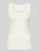 Marc Cain Tanktop mit geripptem Rundhalsausschnitt in Offwhite, Größe ...