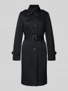 Jake*s Casual Mantel mit Stoffgürtel in Black, Größe 34
