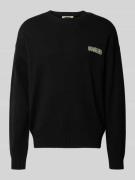 WOODBIRD Strickpullover mit gerippten Abschlüssen Modell 'Kurt' in Bla...