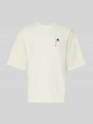 WOODBIRD T-Shirt mit Label-Detail Modell 'Beam' in Offwhite, Größe L