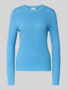 Vila Strickpullover mit gerippten Abschlüssen Modell 'dalo' in Blau, G...