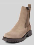 Tamaris Chelsea Boots aus Leder-Mix in Taupe, Größe 36