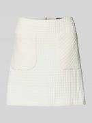 Marc Cain Minirock aus Baumwoll-Mix mit Strukturmuster in Offwhite, Gr...