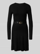 Guess Knielanges Kleid mit Taillengürtel in Black, Größe L