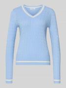 Christian Berg Woman Slim Fit Longsleeve in Strick-Optik in Bleu, Größ...
