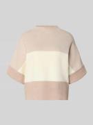 More & More Strickpullover mit Stehkragen in Beige, Größe 34