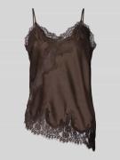 Neo Noir Trägertop mit Spitze Modell 'Viole' in Dunkelbraun, Größe 40