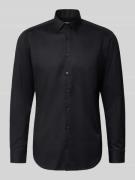 Jake*s Regular Fit Business Hemd aus Baumwolle mit Kentkragen in Black...
