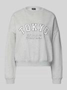 Only Oversized Sweatshirt aus Baumwoll-Mix Modell 'SWEAT LIFE' in Hell...