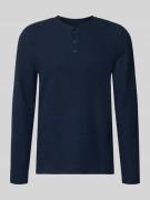 MCNEAL Regular Fit Longsleeve mit Knopfleiste in Dunkelblau, Größe L