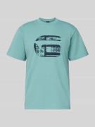 G-Star Raw Regular Fit T-Shirt mit Logo-Print Modell 'icon' in Tuerkis...