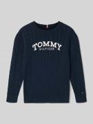 Tommy Hilfiger Kids Regular Fit Pullover aus reiner Baumwolle in Marin...