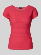 Emporio Armani T-Shirt mit Strukturmuster in Rot, Größe XS