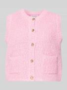 Christian Berg Woman Strickweste Melange Effekt mit Schmuckknopf in Ro...