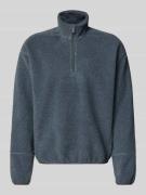 JAKE*S STUDIO MEN Troyer mit Teddyfell in Rauchblau, Größe L