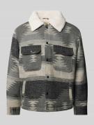 Redefined Rebel Hemdjacke mit Teddyfell in Mittelgrau, Größe XL