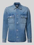 Pepe Jeans Relaxed Fit Hemdjacke mit Brustpattentaschen in Jeansblau, ...