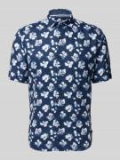 OLYMP Level Five Regular Fit Leinenhemd mit 1/2-Arm in Marine, Größe S