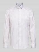 Jake*s Slim Fit Businesshemd mit Kentkragen in Mud, Größe 37/38