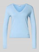 Liu Jo White Slim Fit Longsleeve aus Viskose-Mix mit V-Ausschnitt in H...