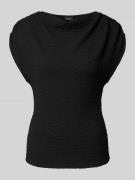 s.Oliver BLACK LABEL Slim Fit T-Shirt mit Wasserfall-Ausschnitt in Bla...