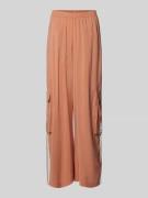 Karo Kauer Wide Leg Stoffhose mit Cargotaschen in Rose, Größe S