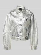 ARMANI EXCHANGE Jacke mit Label-Badge in Silber, Größe M