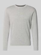 Tom Tailor Regular Fit Strickpullover aus reiner Baumwolle in Hellgrau...