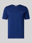 Gant Regular Fit T-Shirt mit Logo-Stitching in Marine, Größe 3XL