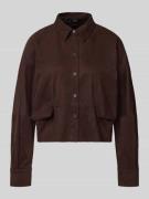 Someday Kunstlederjacke mit Knopfleiste Modell 'Nylia' in Dunkelbraun,...