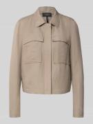 s.Oliver BLACK LABEL Regular Fit Blouson aus Viskose-Leinen-Mix in Tau...