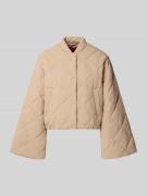 HUGO Relaxed Fit Steppjacke mit Druckknöpfen Modell 'FASTEPPA' in Beig...