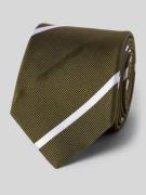 OLYMP Seidenkrawatte aus reine Krawatte mit Logo-Patch (6,5 cm) in Oli...