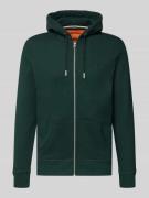 Superdry Regular Fit Sweatjacke mit Logo-Stitching in Dunkelgruen, Grö...
