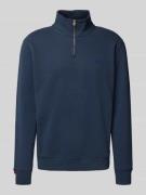 Superdry Sweatshirt mit Troyer-Kragen und Logo-Stitching in Dunkelblau...