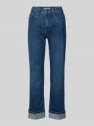 MAC Straight Fit Jeans aus Baumwoll-Mix Modelll 'LAURA TURN UP' in Bla...