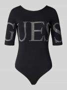 Guess Body mit Ziersteinbesatz und tiefem Rückenausschnitt in Black, G...