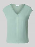 comma Regular Fit Bluse aus Viskose-Mix mit V-Ausschnitt in Mint, Größ...