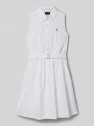 Polo Ralph Lauren Teens Tailliertes Hemdblusenkleid aus Baumwoll-Mix M...